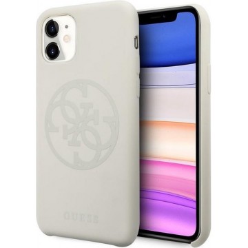 Guess Silicone 4G Circle Hard Case voor Apple iPhone 11 (6.1'') - Wit