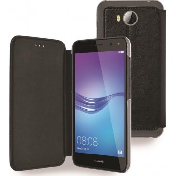 Azuri Huawei Y6 (2017) hoesje - Ultra dunne book case - Zwart