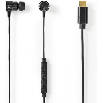 Nedis HPWD2070BK In-ear Koptelefoon Usb-c™ Kabel 1,2 M Spraakassistent Zwart