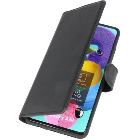 Wicked Narwal | MF Handmade Leer bookstyle / book case/ wallet case Hoesje voor Samsung Samsung Galaxy A51 Zwart