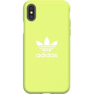 Adidas Originals Adicolor Backcover iPhone Xs / X hoesje - Neon Geel