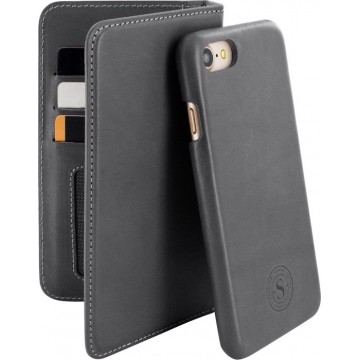 Serenity 2 in 1 Leather Wallet Case Apple iPhone 7/8 Discrete Grey