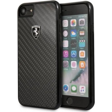 iPhone 8/7/6s/6 Backcase hoesje - Ferrari - Effen Zwart - Carbon