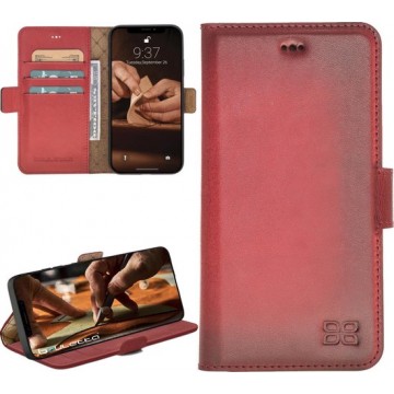 Bouletta - iPhone 12 Pro Max - Lederen BookCase hoesje - Burned Red