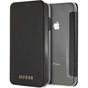 Guess IriDescent Case boekmodel voor iPhone Xs Max (6.5") - Zwart