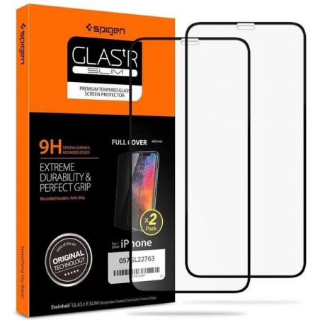 Spigen Full Cover Tempered Glass Apple iPhone 11 Pro - Zwart (2 stuks)