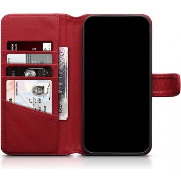 Apple iPhone 12 Pro Max hoesje, MobyDefend luxe echt leren wallet bookcase, Rood - Telefoonhoesje geschikt voor Apple iPhone 12