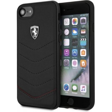 iPhone 7/8/SE2 (2020) Backcase hoesje - Ferrari - Effen Zwart - Leer
