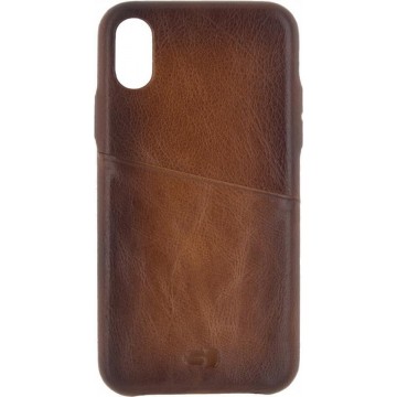 Senza Desire Leather Cover with Card Slot Apple iPhone X / Xs Burned Cognac