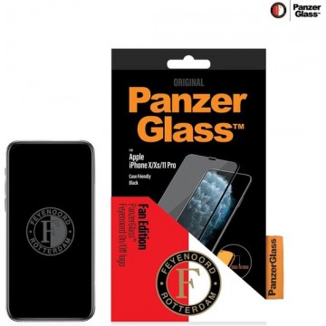 PanzerGlass Feyenoord Case Friendly Screenprotector voor de iPhone 11 Pro / Xs / X - Zwart
