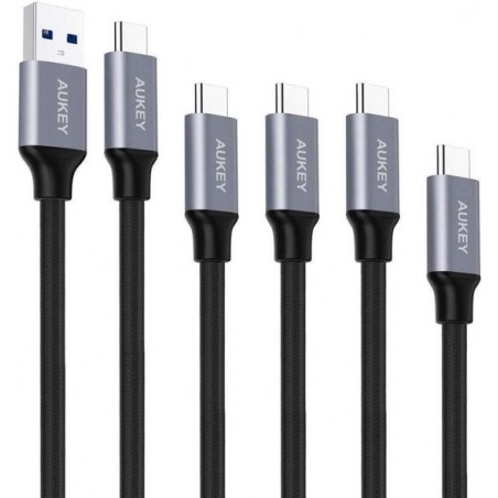 Aukey USB-C kabel - 5 pack - Zwart