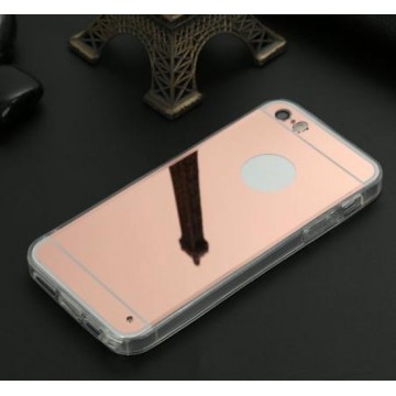 Apple Iphone 5 / 5S / SE Spiegel hoesje (roze/goud)