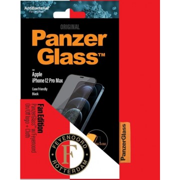 PanzerGlass Feyenoord Case Friendly Screenprotector voor de iPhone 12 Pro Max - Zwart