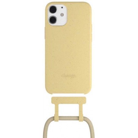 Change Case 2 in 1 Bio case - met afneembaar en verstelbaar nekkoord - voor iPhone 12 Mini - Citrus Yellow