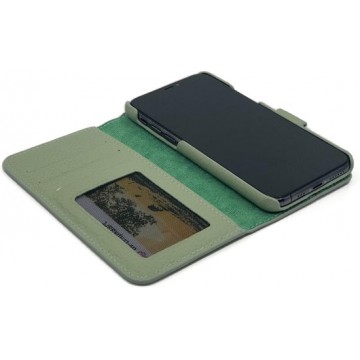 leder van extreem hoge kwaliteit Dutchic 2 in 1 Walletcase Samsung iPhone 11 Pro - Groen