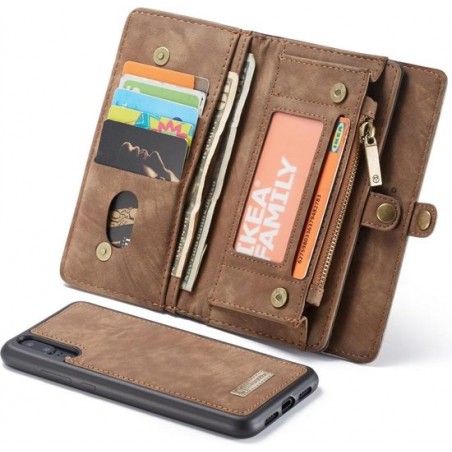 CaseMe Luxury Wallet Case Koffie Huawei P20 Pro