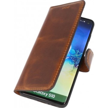 Wicked Narwal | MF Handmade Leer bookstyle / book case/ wallet case Hoesje Samsung Samsung Galaxy S10 Bruin