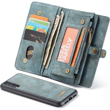 CaseMe Luxury Wallet Case Blauw Huawei P20