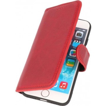 Wicked Narwal | MF Handmade Leer bookstyle / book case/ wallet case Hoesje voor iPhone SE 2020 /  8 / 7 Rood