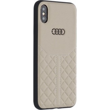 iPhone Xs Max Backcase hoesje - Audi - Effen Beige - Leer