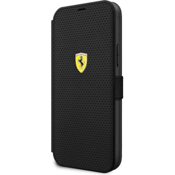 iPhone 12 Mini Bookcase hoesje - Ferrari - Effen Zwart - Kunstleer