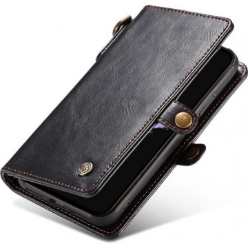 Leren Wallet + uitneembare Case - iPhone X 5.8 inch - Zwart - Caseme