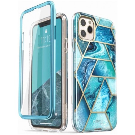 COSMO 360° Backcover Hoesje Met Screen Protector iPhone 11 Pro - Marble Ocean