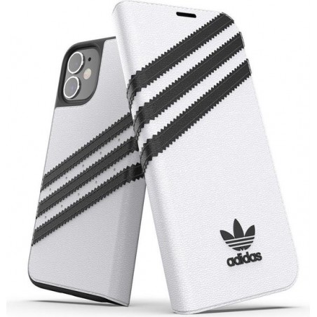 Adidas - iPhone 12 mini Hoesje - 3-Stripes Book Case Wit