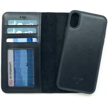 Dutchic leer hoesje - Apple iPhone X / Xs - Lederen Magnetic Walletcase Black - (zwart)