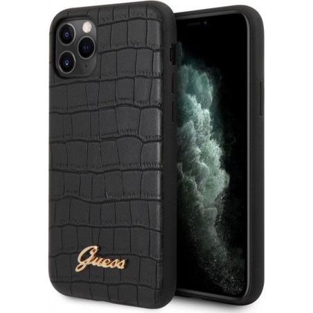 Guess Crocodile Hard Case - Apple iPhone 11 Pro Max (6.5") - Zwart