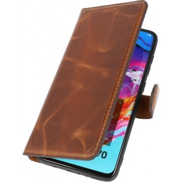 Wicked Narwal | MF Handmade Leer bookstyle / book case/ wallet case Hoesje Samsung Samsung Galaxy A70 Bruin