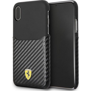 Ferrari Carbon Card Hardcase voor Apple iPhone X / Xs