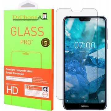 DrPhone Nokia 7.1 Glas - Glazen Screen protector - Tempered Glass 2.5D 9H (0.26mm)