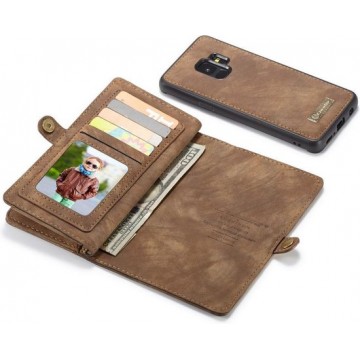 Hoesje voor Samsung Galaxy S9 Plus (S9+), CaseMe 2-in-1 wallet case, 008 serie, bruin