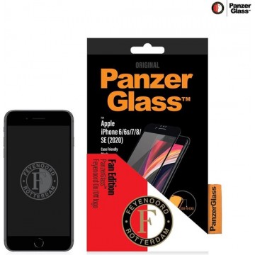 PanzerGlass Feyenoord Case Friendly Screenprotector voor iPhone SE (2020) / 8 / 7 / 6(s) - Zwart