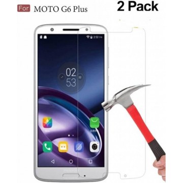 2 Pack - Motorola Moto G6+ (Plus) (6th Generation) Beschermglas Screenprotector / Tempered Glass Screen