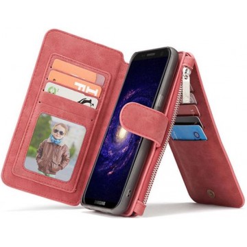 Samsung Galaxy S8 Luxe Portemonnee Hoesje - uitneembaar met backcover (rood)