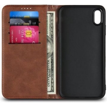 Casecentive Leren Wallet case - Portemonnee hoes - iPhone XS Max Bruin