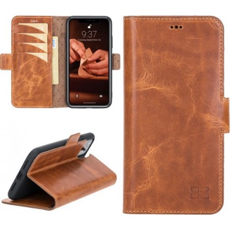 Bouletta - iPhone 11 - leder BookCase hoesje - Vegetal Tan