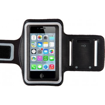 Avanca Reflecterende Sportarmband - Waterafstotend  - Sleutelgleuf - iPhone 4/4S Zwart