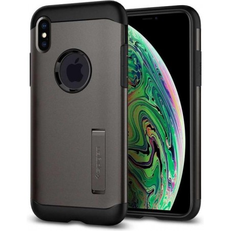 Spigen Slim Armor Apple iPhone Xs Max Hoesje - Gunmetal