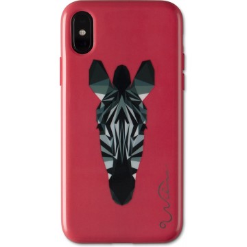 Wilma Electric Savanna Zebra for iPhone X/Xs red