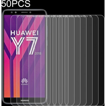 Let op type!! 50 stuks 0.26 mm 9H 2.5 D gehard glas film voor Huawei Y7 2018  geen retail pakket