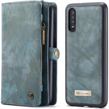 CaseMe Vintage Wallet Case Hoesje Huawei P30 - Blauw