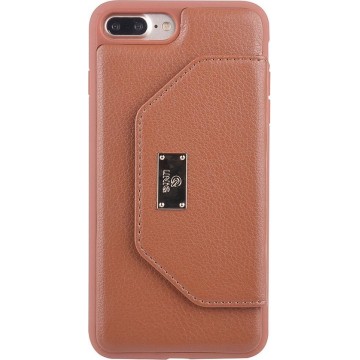 UNIQ Accessory iPhone 7-8 Plus Kunstleer portemonnee Hard Case Back cover - Bruin