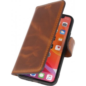 Wicked Narwal | MF Handmade Leer bookstyle / book case/ wallet case Hoesje iPhone 11 Pro Max Bruin