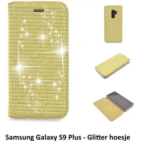 Samsung Galaxy S9+ Pasjeshouder Goud Booktype hoesje - Magneetsluiting (G965)