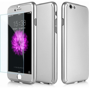 Pavoscreen 360 Graden Protection Case met glazen screenprotector iPhone 6/6S PLUS Zilver