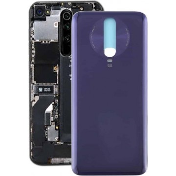 Let op type!! Glazen materiaal batterij achterkant voor Xiaomi Redmi K30 5G (Blauw)