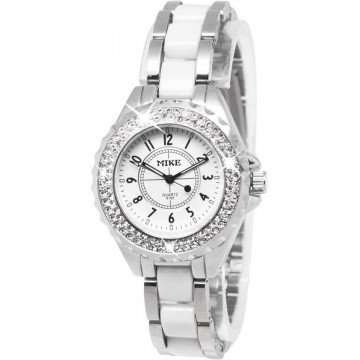 Let op type!! Witte wijzerplaat vrouwen Diamond Quartz Stainless Steel Watch / Watch (echt) paar
